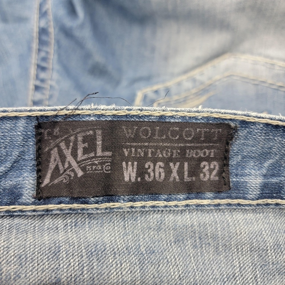 Axel Jeans Mens 36x32 Light Wash Blue Volcott Vintage Boot Bootcut Denim Pants - Picture 15 of 16